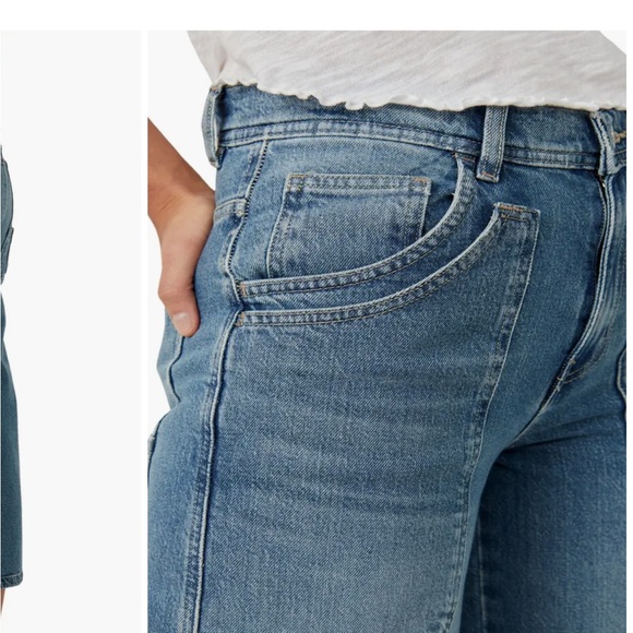 We The Free Piper Mid Rise Blue Wash Crop Wide Leg Relaxed Fit Jeans Size 27 - Picture 8 of 16